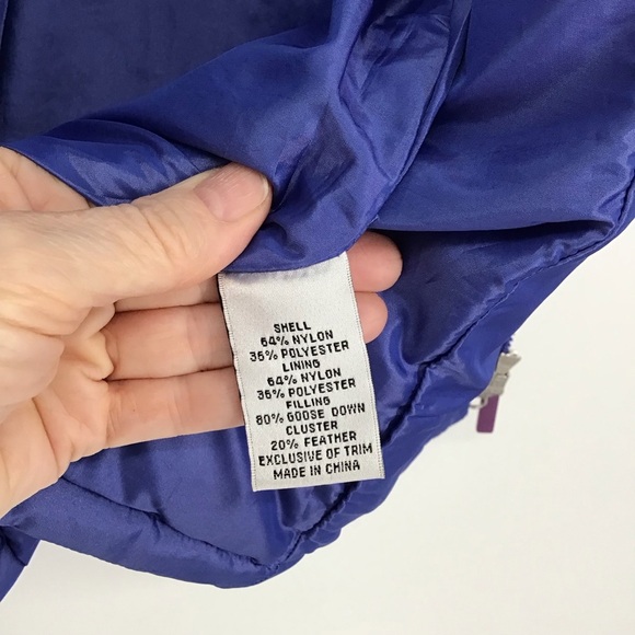 Talbots Down Vest W/Faux Fur Detachable Hood Zip Winter Sapphire Size Medium - Picture 9 of 11